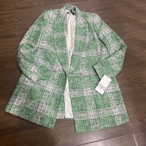 Zara green textured blazer